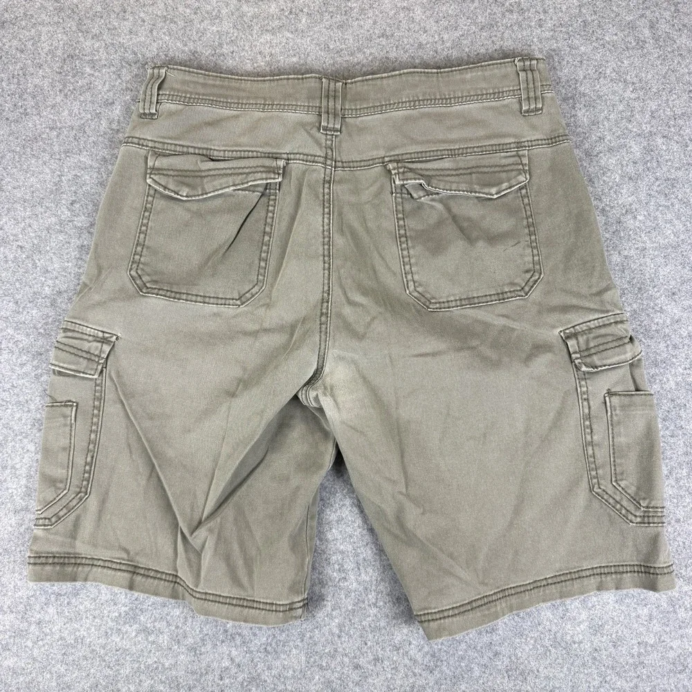 UNIONBAY Men's Cargo Shorts Size 34 Olive Green Stretch Cotton Twill Hiking Camp